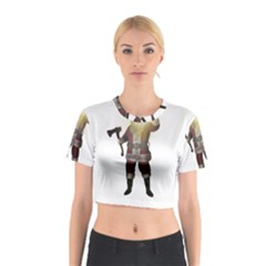 Santa Killer Cotton Crop Top by Valentinaart