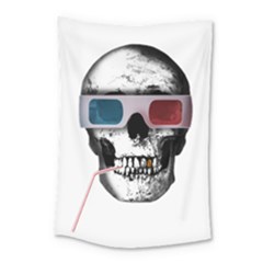 Cinema Skull Small Tapestry by Valentinaart