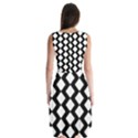 Abstract Tile Pattern Black White Triangle Plaid Sleeveless Chiffon Dress   View2