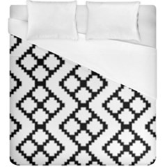 Abstract Tile Pattern Black White Triangle Plaid Chevron Duvet Cover (king Size)