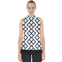 Abstract Tile Pattern Black White Triangle Plaid Chevron Shell Top by Alisyart