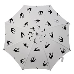 Black Bird Fly Sky Hook Handle Umbrellas (large)