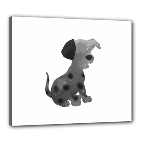 Dalmatian Inspired Silhouette Canvas 24  x 20 