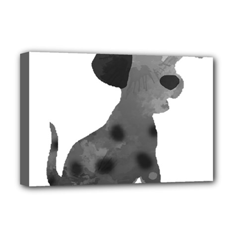 Dalmatian Inspired Silhouette Deluxe Canvas 18  x 12  