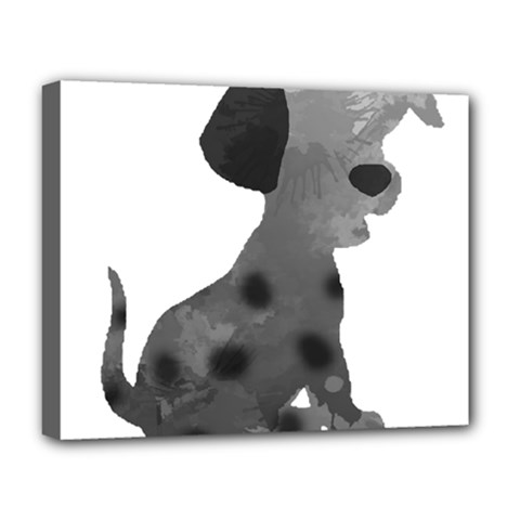 Dalmatian Inspired Silhouette Deluxe Canvas 20  x 16  