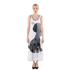 Dalmatian Inspired Silhouette Sleeveless Maxi Dress