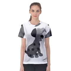 Dalmatian Inspired Silhouette Women s Sport Mesh Tee