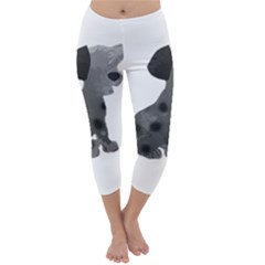 Dalmatian Inspired Silhouette Capri Winter Leggings  by InspiredShadows