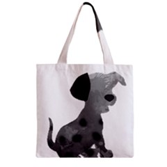 Dalmatian Inspired Silhouette Zipper Grocery Tote Bag