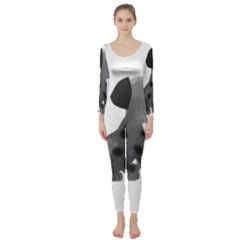 Dalmatian Inspired Silhouette Long Sleeve Catsuit