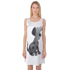 Dalmatian Inspired Silhouette Sleeveless Satin Nightdress