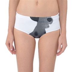 Dalmatian Inspired Silhouette Mid-Waist Bikini Bottoms