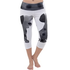 Dalmatian Inspired Silhouette Capri Yoga Leggings