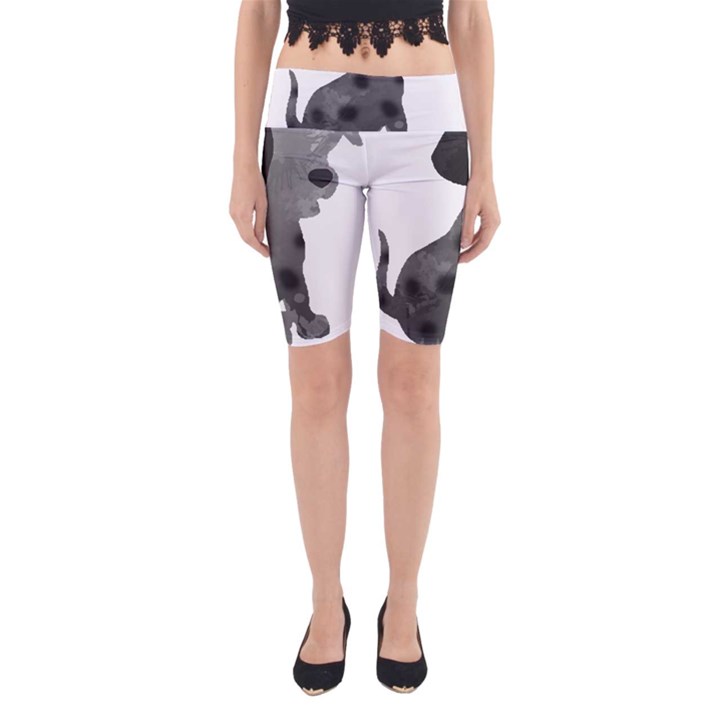 Dalmatian Inspired Silhouette Yoga Cropped Leggings