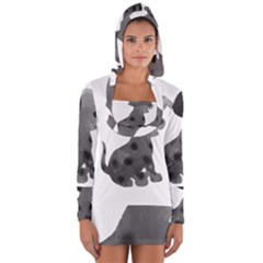 Dalmatian Inspired Silhouette Long Sleeve Hooded T-shirt