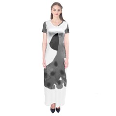 Dalmatian Inspired Silhouette Short Sleeve Maxi Dress