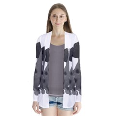 Dalmatian Inspired Silhouette Drape Collar Cardigan