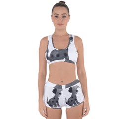 Dalmatian Inspired Silhouette Racerback Boyleg Bikini Set