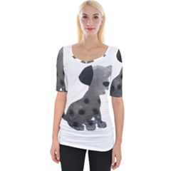 Dalmatian Inspired Silhouette Wide Neckline Tee