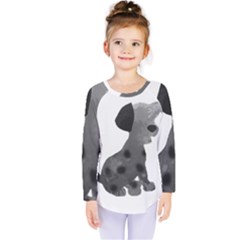 Dalmatian Inspired Silhouette Kids  Long Sleeve Tee