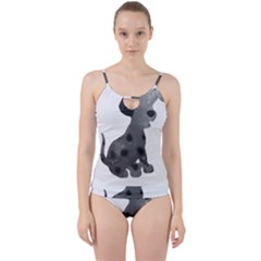 Dalmatian Inspired Silhouette Cut Out Top Tankini Set