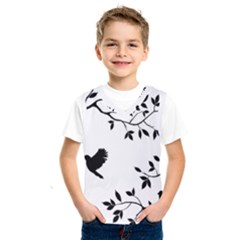 Bird Tree Black Kids  Sportswear by Alisyart