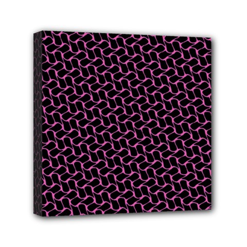 Twisted Mesh Pattern Purple Black Mini Canvas 6  X 6  by Alisyart