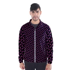 Twisted Mesh Pattern Purple Black Wind Breaker (men)