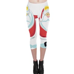 Christmas Santa Claus Capri Leggings 