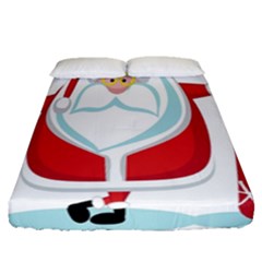 Christmas Santa Claus Fitted Sheet (queen Size)