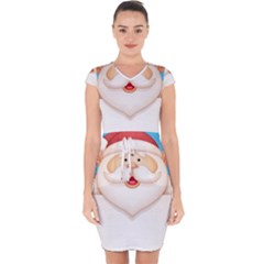 Christmas Santa Claus Letter Capsleeve Drawstring Dress  by Alisyart