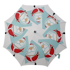 Christmas Santa Claus Paragliding Hook Handle Umbrellas (medium) by Alisyart