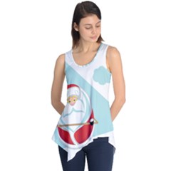 Christmas Santa Claus Paragliding Sleeveless Tunic by Alisyart