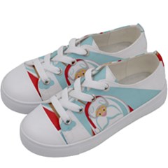 Christmas Santa Claus Paragliding Kids  Low Top Canvas Sneakers by Alisyart