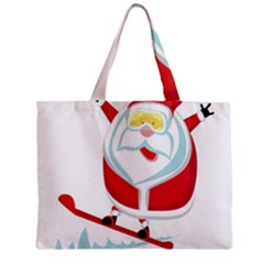 Christmas Santa Claus Playing Sky Snow Zipper Mini Tote Bag