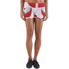 Christmas Santa Claus Playing Sky Snow Yoga Shorts