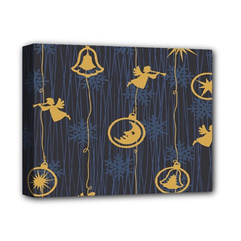 Christmas Angelsstar Yellow Blue Cool Deluxe Canvas 14  X 11 