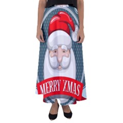 Christmas Santa Claus Xmas Flared Maxi Skirt