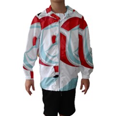 Christmas Santa Claus Snow Sky Playing Hooded Wind Breaker (kids)