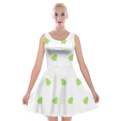 Christmas Tree Green Velvet Skater Dress