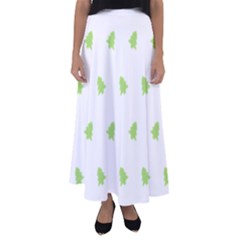 Christmas Tree Green Flared Maxi Skirt