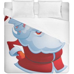 Christmas Santa Claus Snow Red White Duvet Cover (king Size) by Alisyart