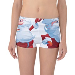 Christmas Santa Claus Snow Red White Reversible Boyleg Bikini Bottoms by Alisyart