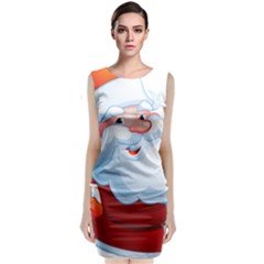 Christmas Santa Claus Snow Red White Classic Sleeveless Midi Dress by Alisyart