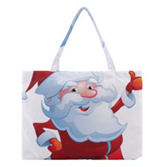 Christmas Santa Claus Snow Red White Medium Tote Bag by Alisyart