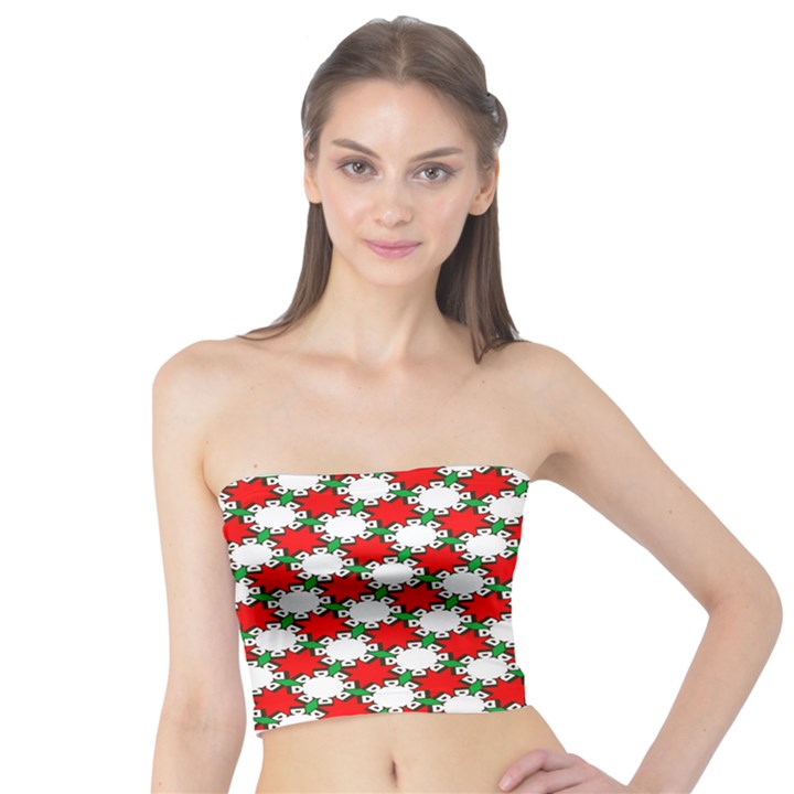 Christmas Star Red Green Tube Top