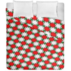 Christmas Star Red Green Duvet Cover Double Side (california King Size) by Alisyart