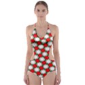 Christmas Star Red Green Cut-Out One Piece Swimsuit View1