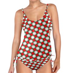 Christmas Star Red Green Tankini Set