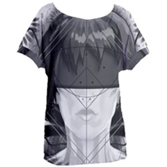 Beautiful Bnw Fractal Feathers For Major Motoko Women s Oversized Tee by jayaprime